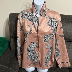Victoria's Secret Pink and Black Leopard Blouse